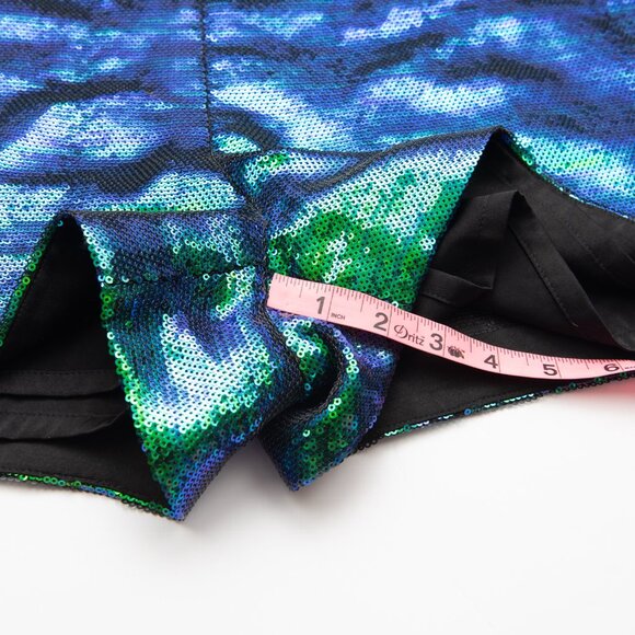 Nadine Merabi Karla Blazer + Shorts Set Sequin Iridescent Green Size XXL 14 - Picture 8 of 13